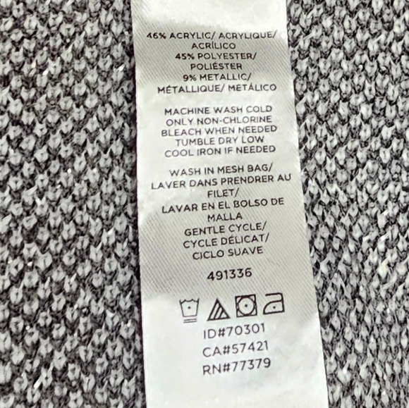 Ann Taylor Metallic Silver Grey Poncho Sweater NWT - Picture 8 of 8